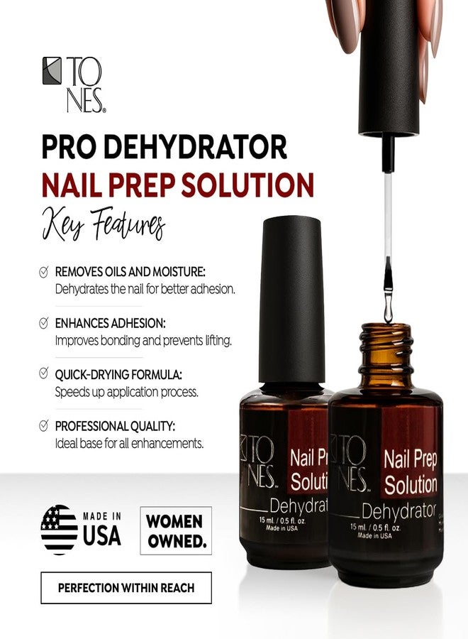 Tones Nail Prep Dehydrator - Maximum Adhesion & pH Balancer to Prevent Lifting for Acrylic, Gel & Dip Powder - Made in USA (0.5 fl Oz / 15 mL) - Image 4